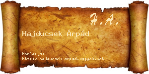 Hajducsek Árpád névjegykártya