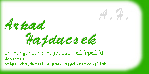 arpad hajducsek business card